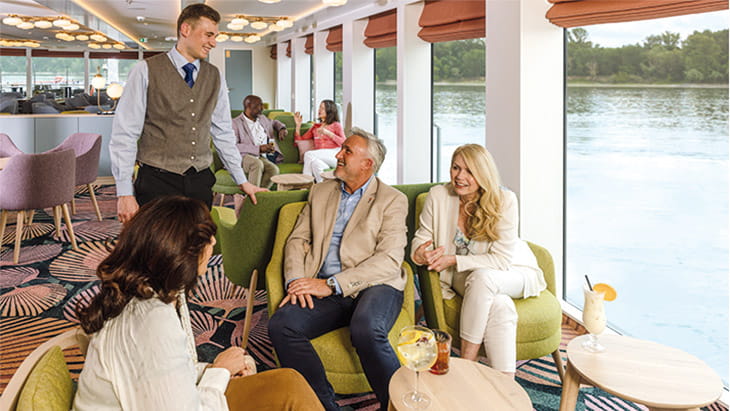 People in the lounge on Spirit of the Danube